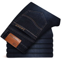 Męskie jeansy ze streczem marki 2020 nowe Business Casual Slim Fit spodnie dżinsowe czarne niebieskie spodnie jeansowe męskie Plus rozmiar 38 40 42
